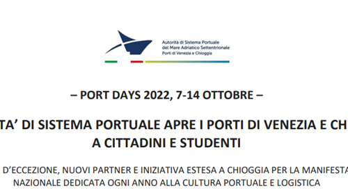 Comunicato stampa e Programma ufficiale dei PORT DAYS a Venezia e Chioggia