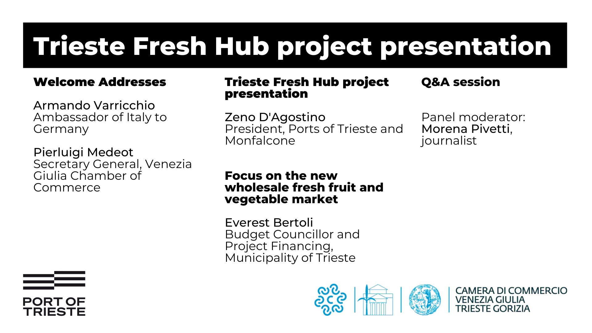 Presentazione del progetto Trieste Fresh Hub